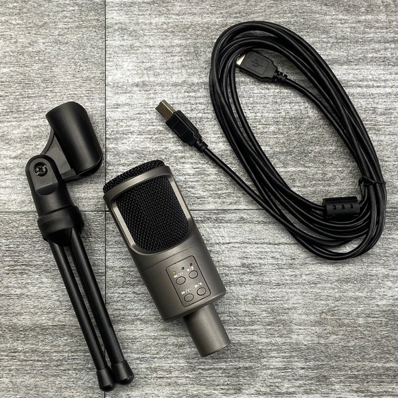 Condenser Gaming Microphone USB Noise Cancellation 16 Bit Preowned Box Cord - Picture 2 of 13